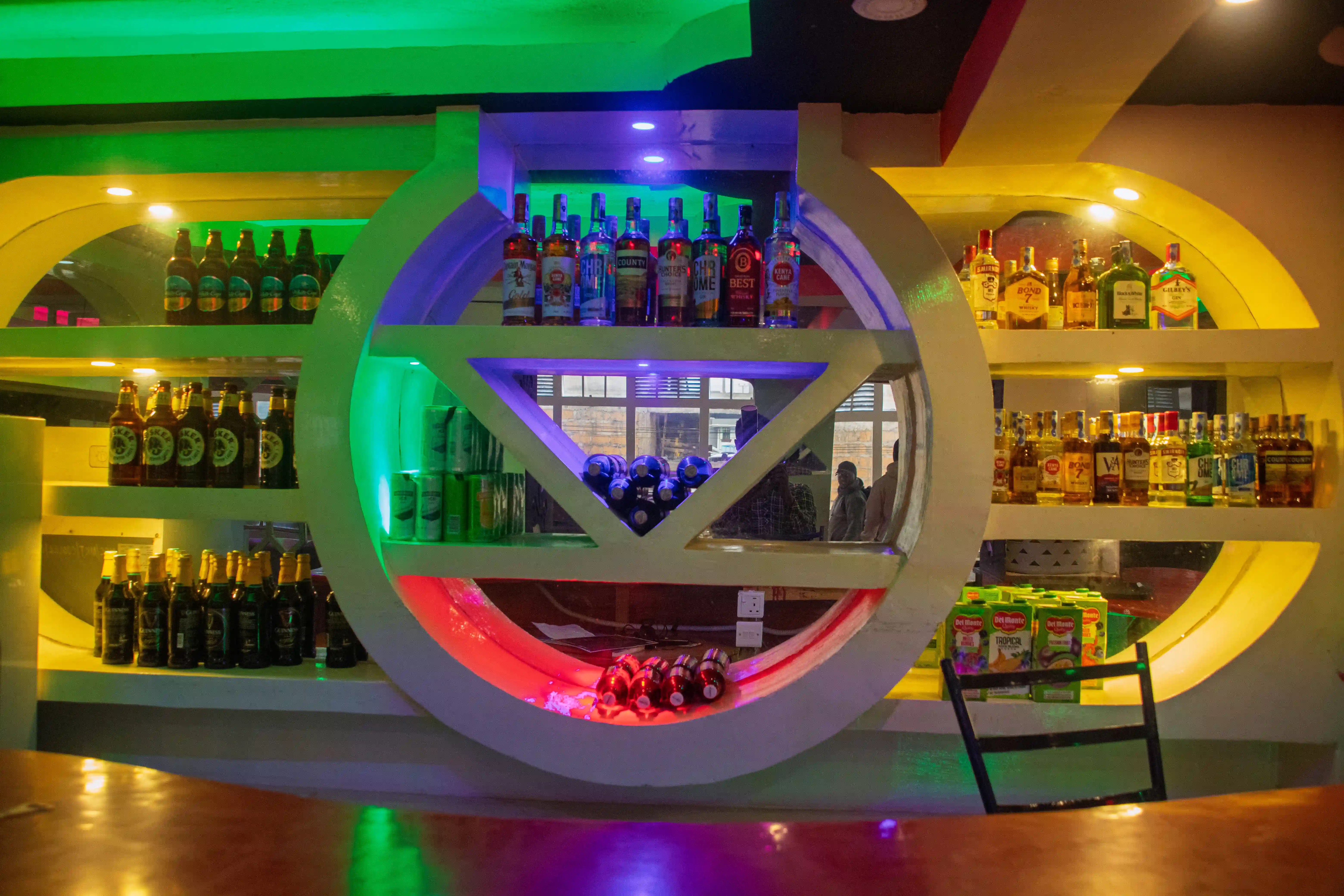 Cozy bar with ambient lighting at KQ Guest House